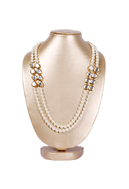 Kundan & Pearls Embellished Long Necklace 