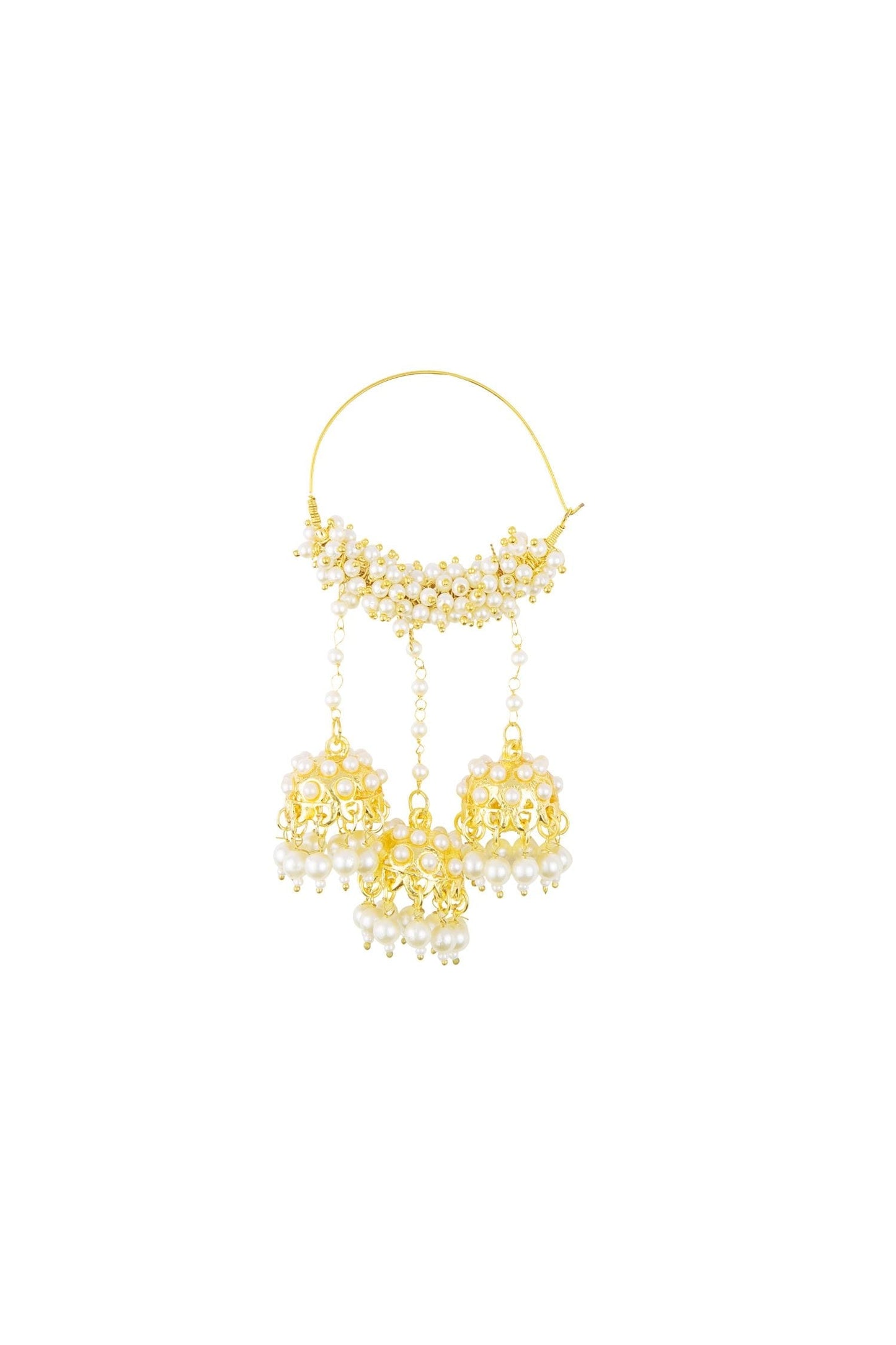 Pearl Embellished Hoop Earrings 