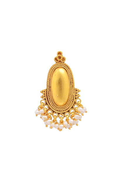 Gold plated drop earrings with pearls 