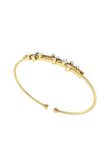 Two-Tone Finish Round-Shaped Diamond Openable Bracelet