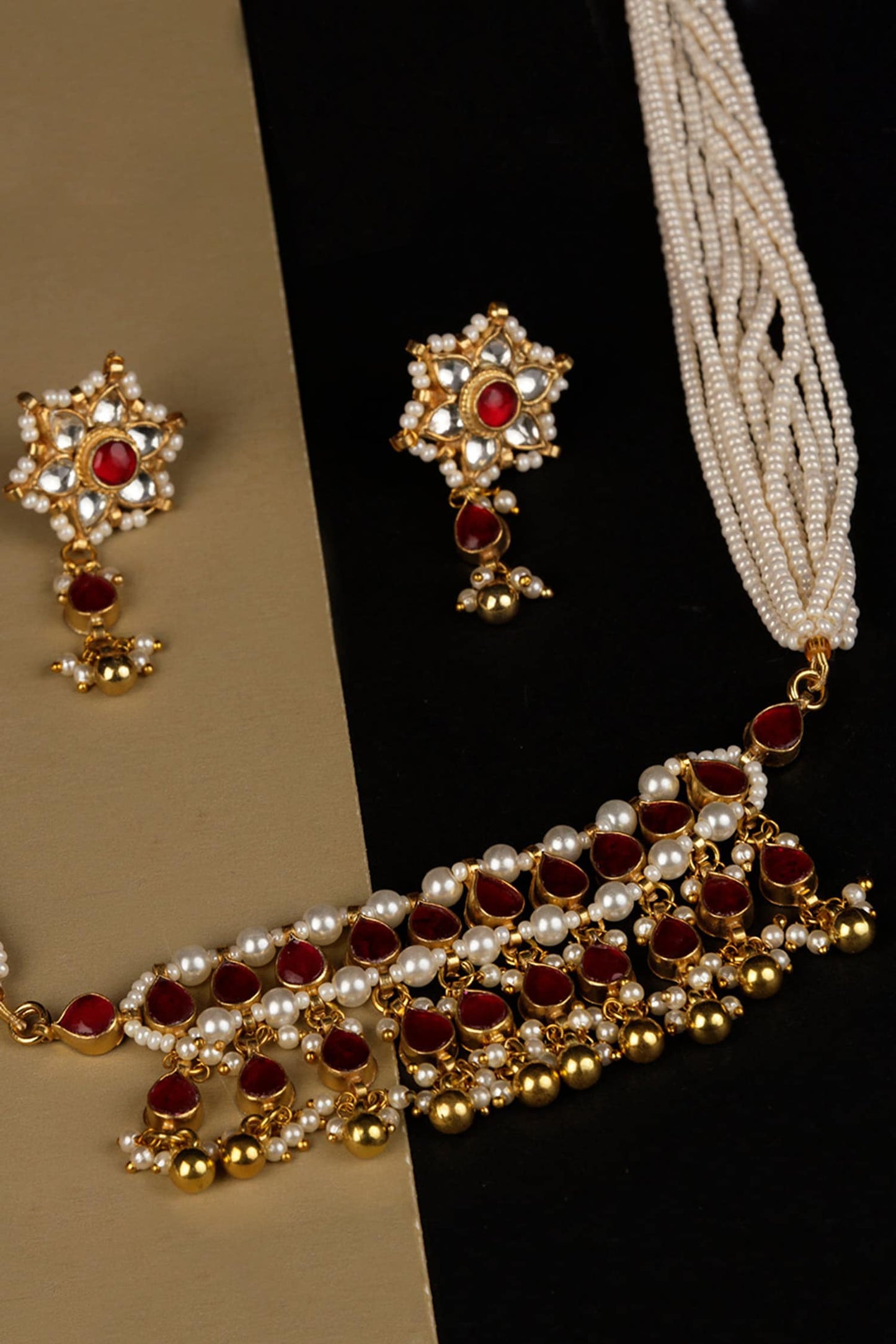 Kundan Pendant Necklace Set 