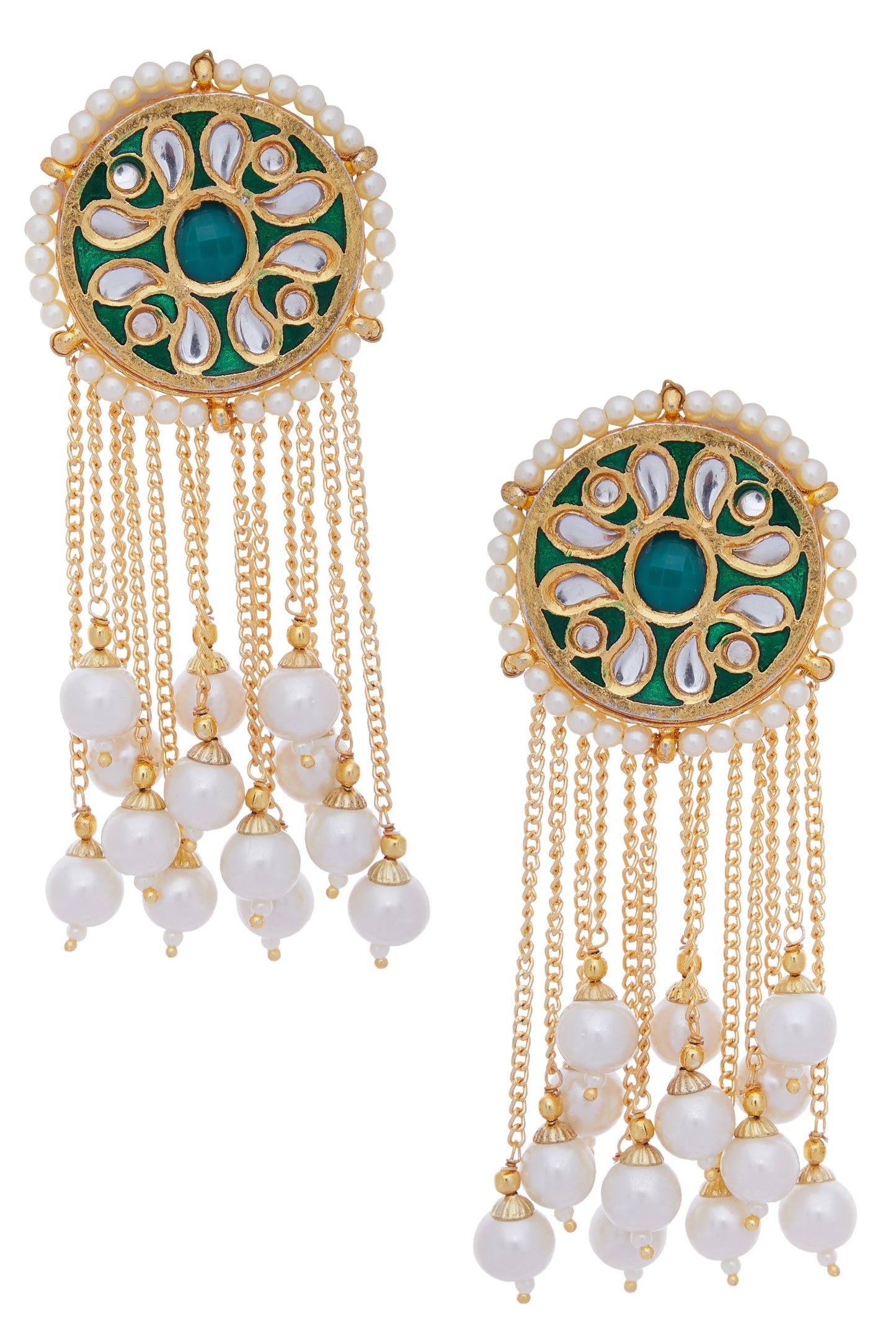 Dangling earrings with circular head 