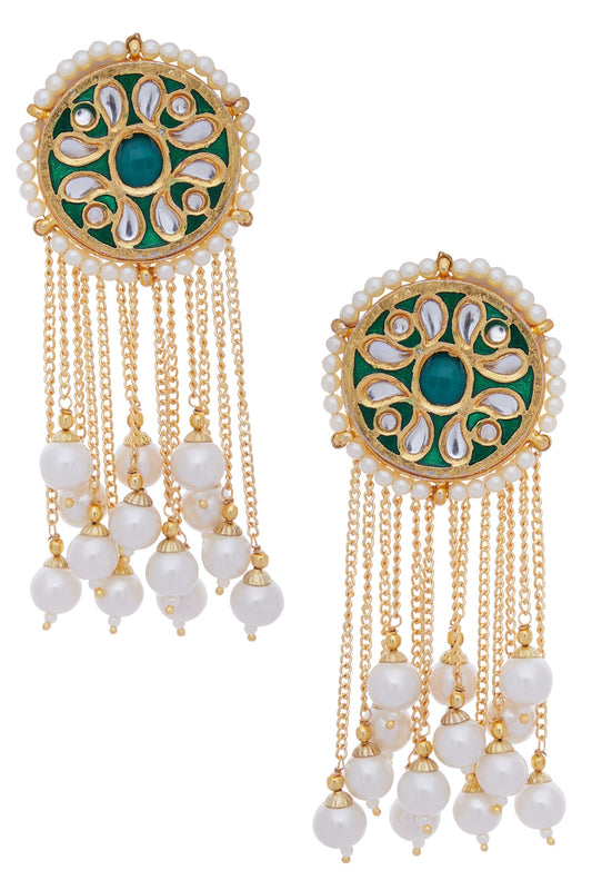Dangling earrings with circular head 