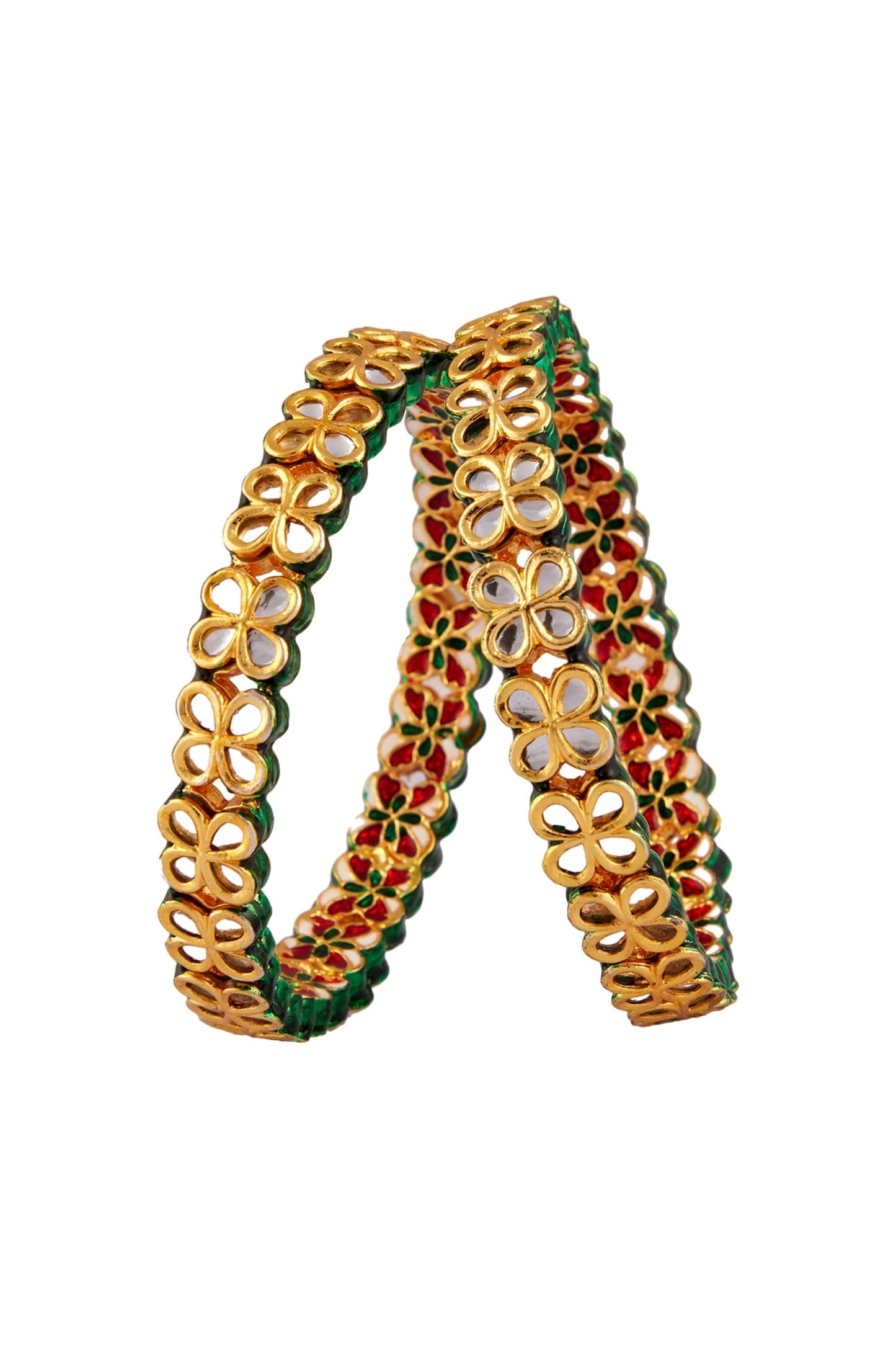 Gold Kundan Work Bangles Set 