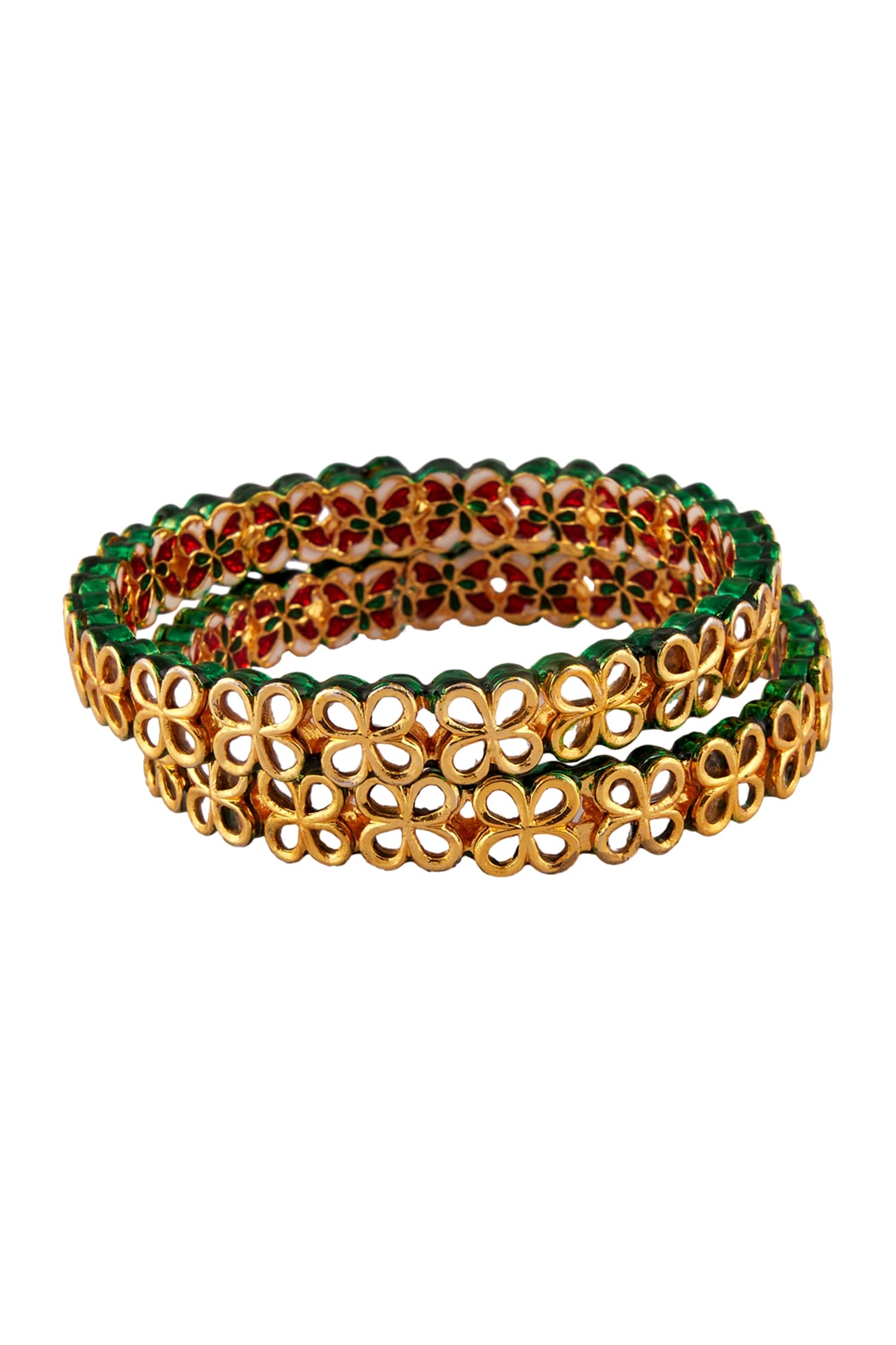 Gold Kundan Work Bangles Set 