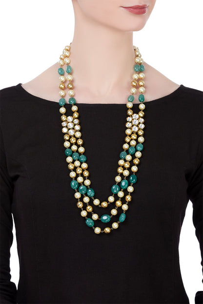 Multistrand Beaded Long Necklace 