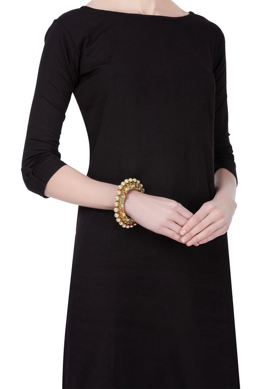Stone & Pearl Embellished Bangle 
