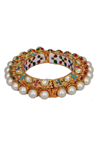 Stone & Pearl Embellished Bangle 