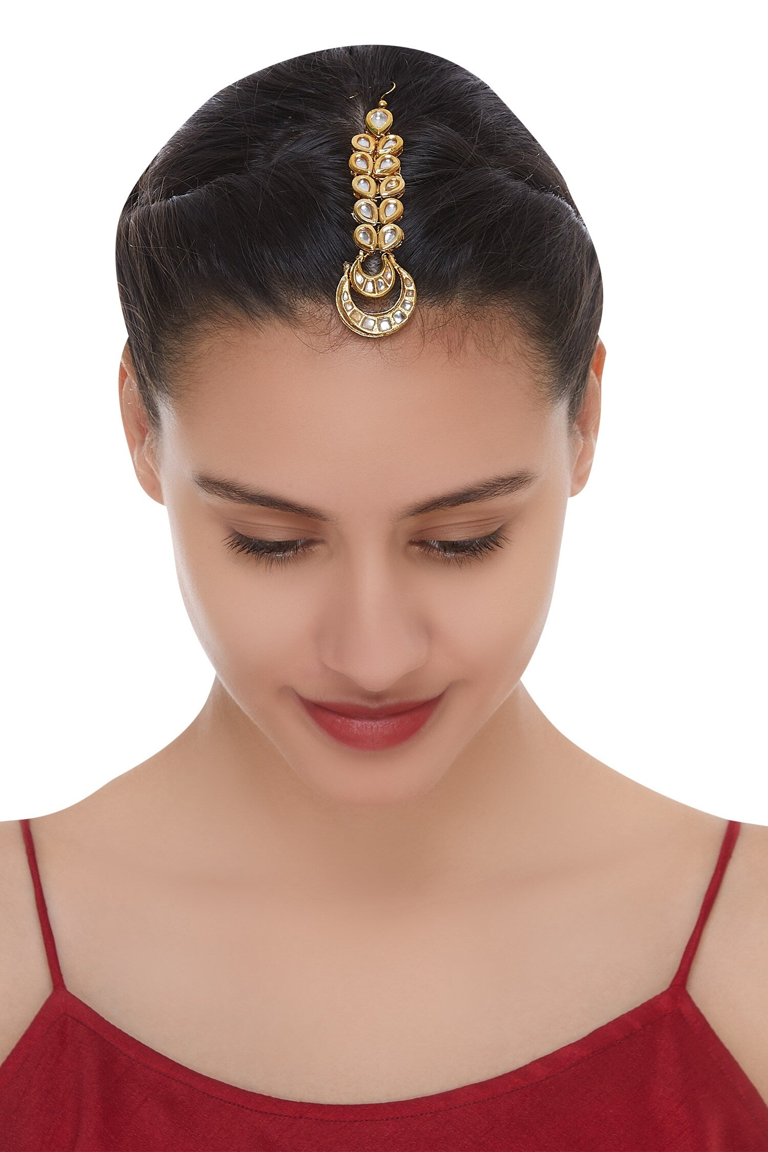 Kundan chandbali maangtikka 