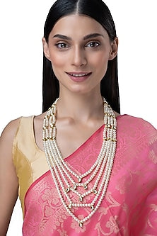 Gold Finish Kundan Polki & Motif Long Necklace