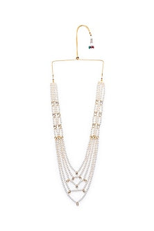 Gold Finish Kundan Polki & Motif Long Necklace