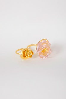 Gold Finish Floral Ring