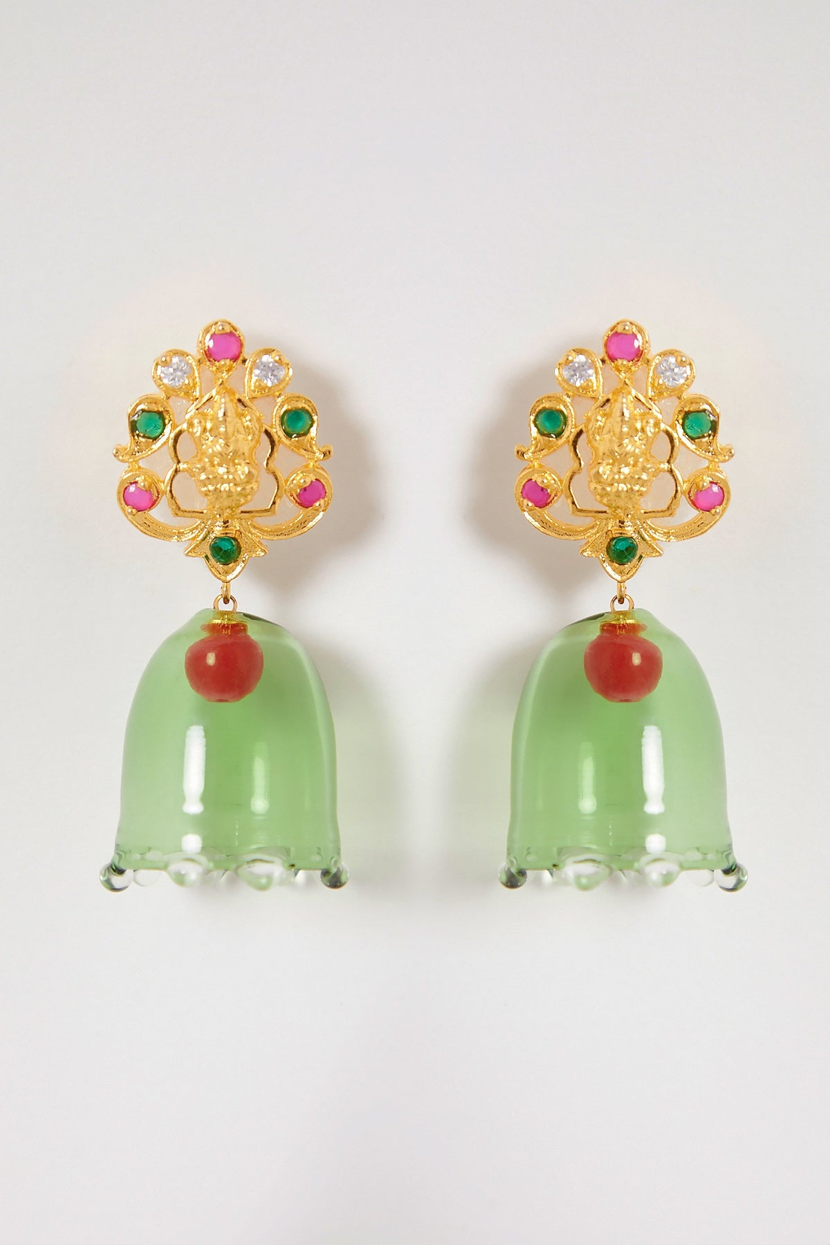 Gold Finish Tejaswi Jhumka Earrings