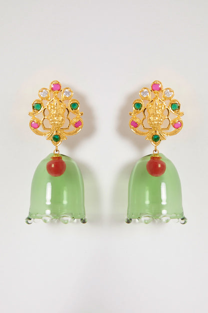 Gold Finish Tejaswi Jhumka Earrings