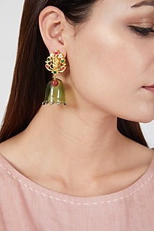 Gold Finish Tejaswi Jhumka Earrings