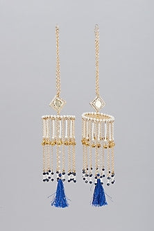 Gold Finish Kaleeras With Pearls & Ghungroo