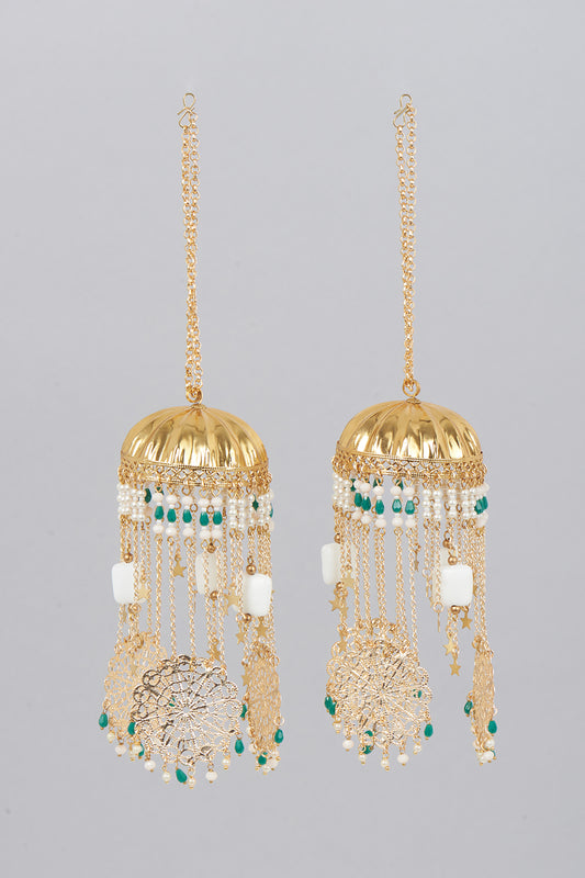 Gold Finish Kaleeras With Colorful Beads