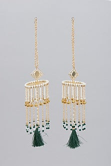 Gold Finish Kaleeras With Colorful Beads & Ghungroo