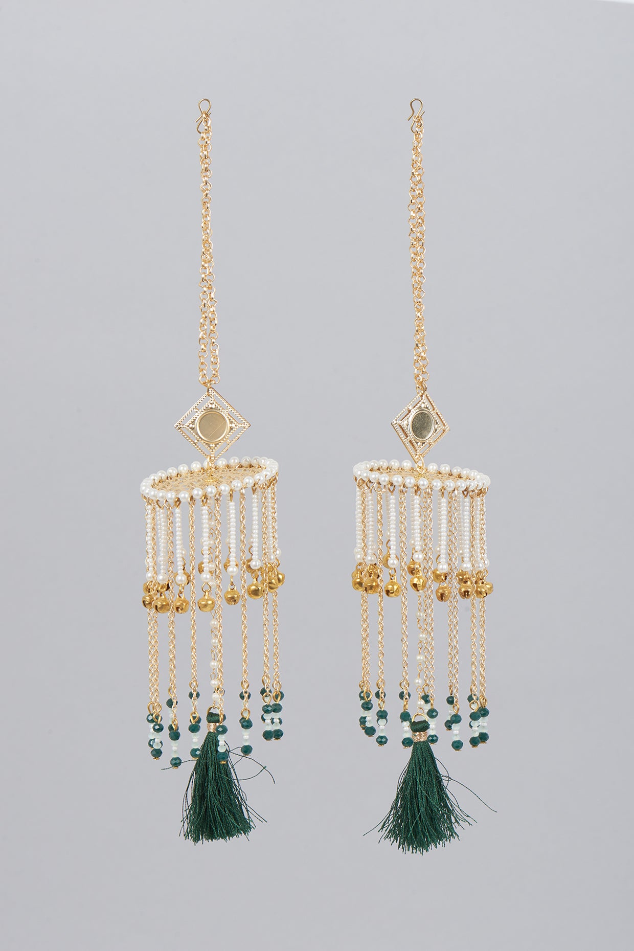 Gold Finish Kaleeras With Colorful Beads & Ghungroo