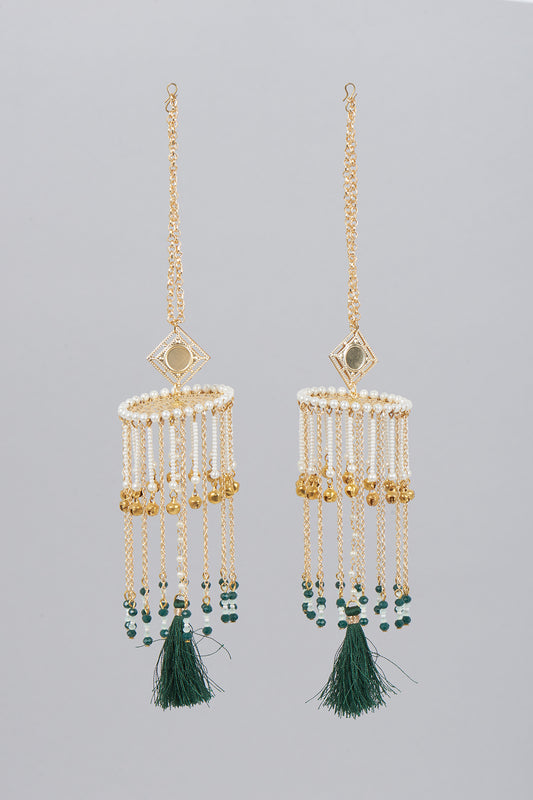 Gold Finish Kaleeras With Colorful Beads & Ghungroo