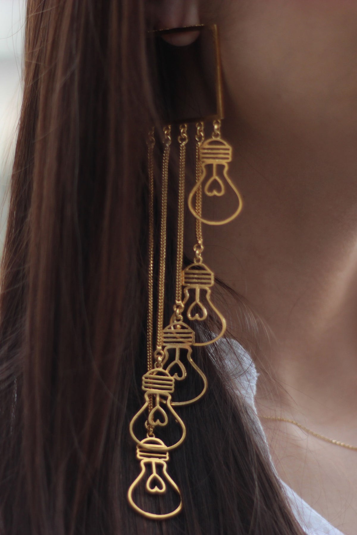 Gold Finish Dangler Earrings