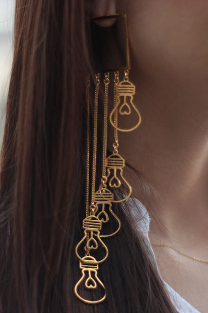 Gold Finish Dangler Earrings