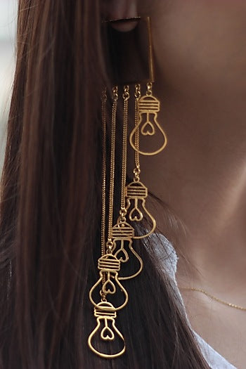 Gold Finish Dangler Earrings