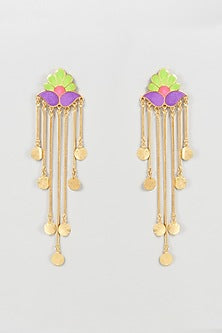 Gold Finish Paradise Fall Dangler Earrings