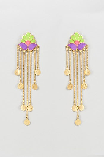 Gold Finish Paradise Fall Dangler Earrings