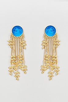 Gold Finish Waterfall Dangler Earrings