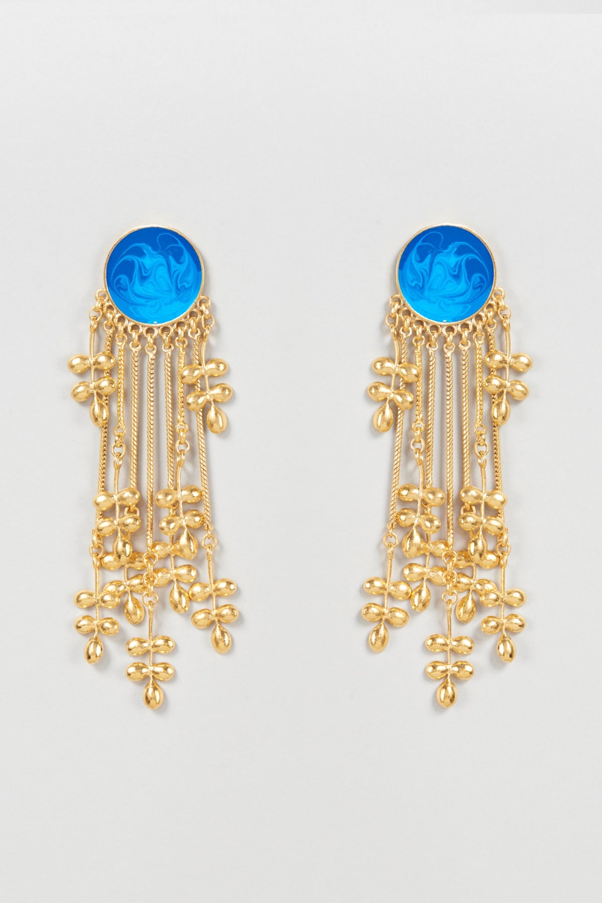 Gold Finish Waterfall Dangler Earrings
