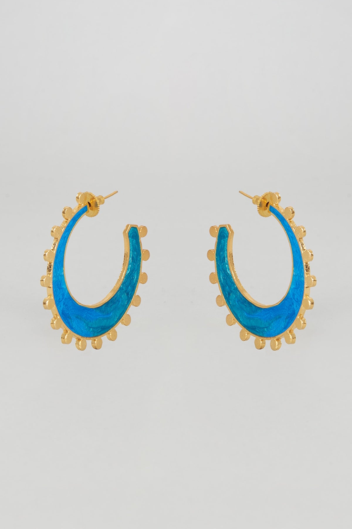 Gold Finish Tribal Twist Hoop Earrings