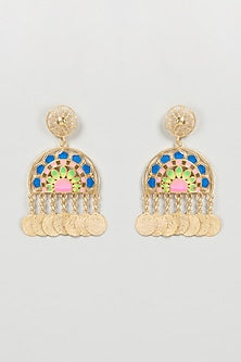 Gold Finish Jaipur Love Dangler Earrings