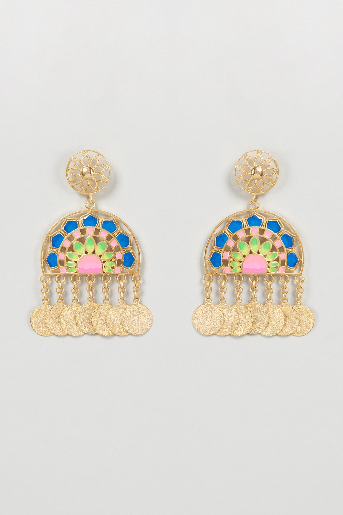 Gold Finish Jaipur Love Dangler Earrings