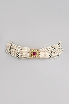 Gold Finish Kundan Polki Choker Necklace