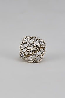 White Finish Zircon Ring