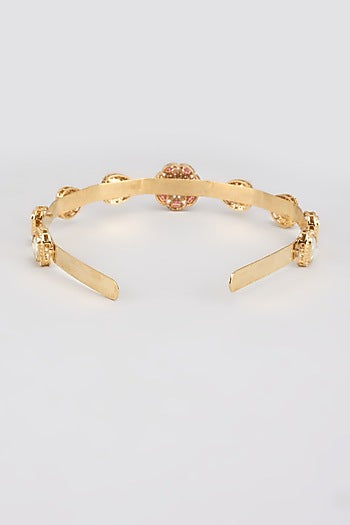 Gold Finish Kundan Polki Hairband