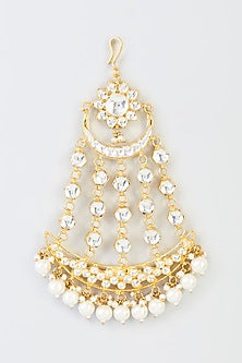 Gold Finish Kundan Polki & Pearl Pasa