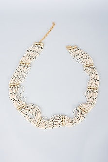 Gold Finish Kundan Polki Waist Belt