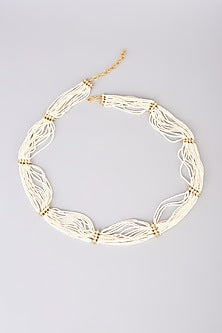 Gold Finish Kundan Polki Waist Belt