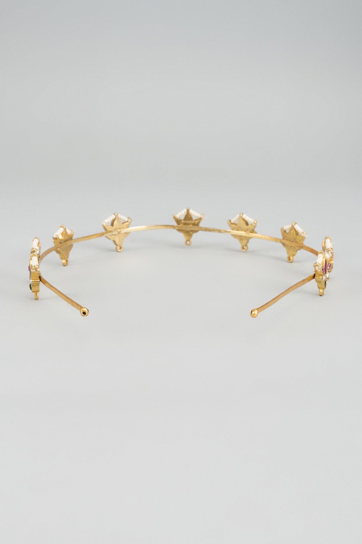 Gold Finish Kundan Polki Hairband