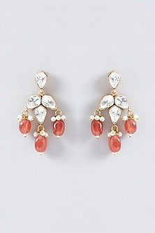Gold Finish Kundan Polki Necklace Set
