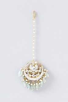 Gold Finish Kundan Polki Bridal Choker Necklace Set
