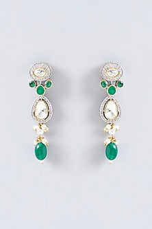 White Finish Kundan Polki Necklace Set