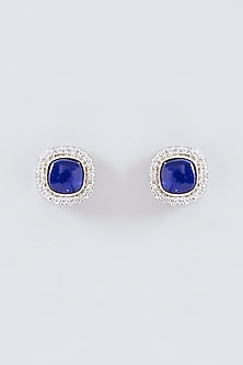 Gold Finish Kundan Polki Stud Earrings