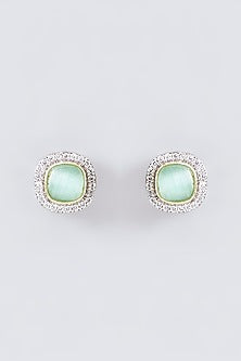 Gold Finish Kundan Polki Stud Earrings