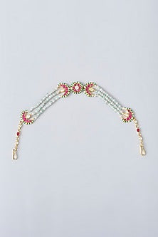 Gold Finish Kundan Polki & Beaded Sheeshphool