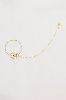 Gold Finish Kundan Polki Nath