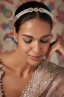 Gold Finish Kundan Polki Sheeshphool