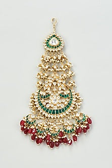 Gold Finish Multi-Colored Kundan Polki Passa
